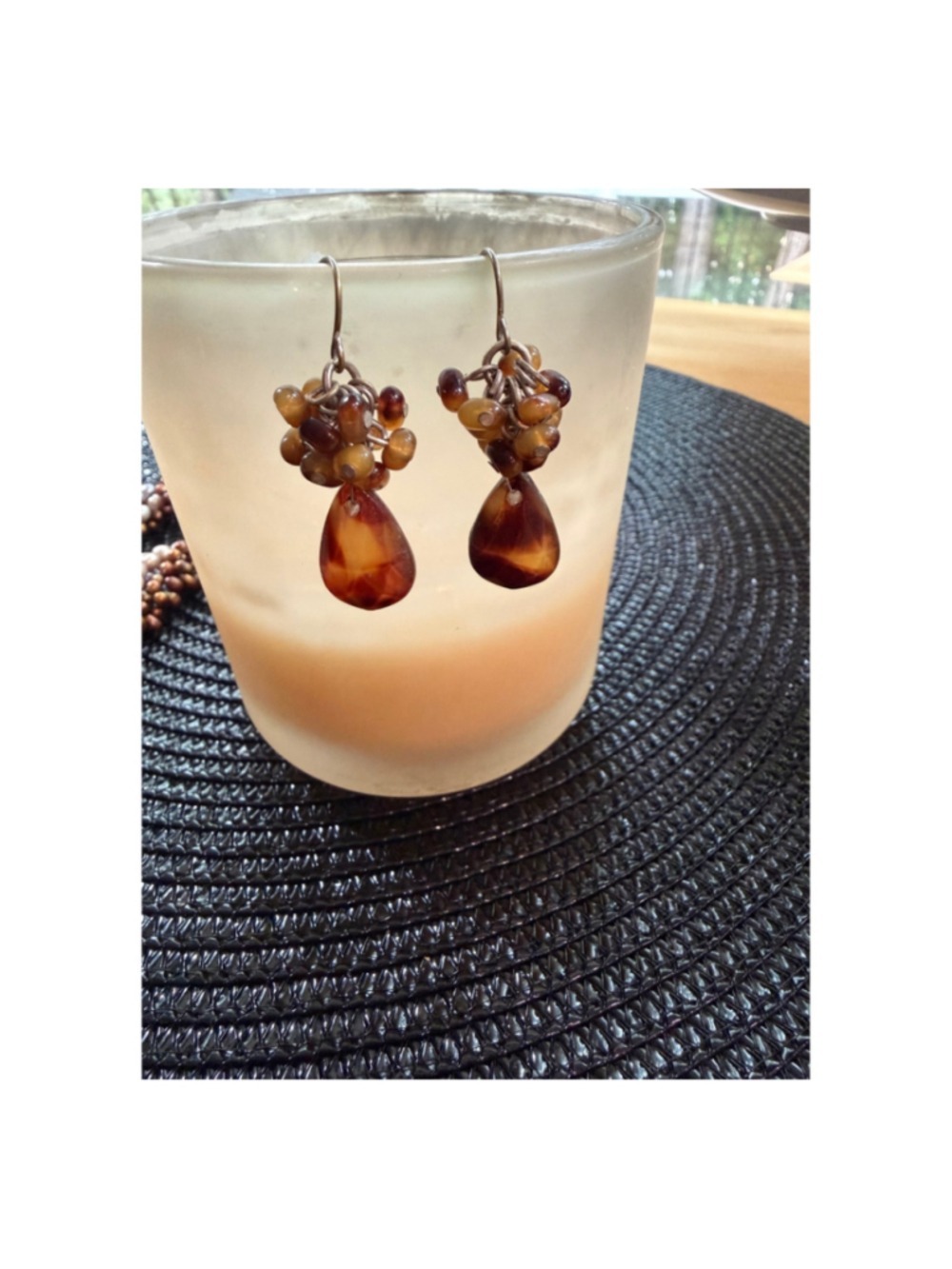 Brown Gold Pearl and Amber Tone Jewelry Set One Size - Picture 5 of 5